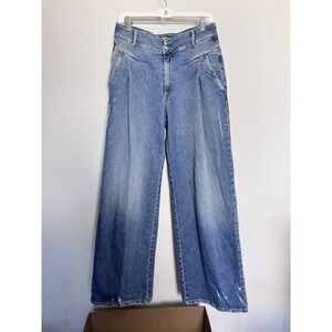 Retrofête Rianne Wide Leg Jeans 29 Made In‎ Italy High Rise Pleated Denim Pants